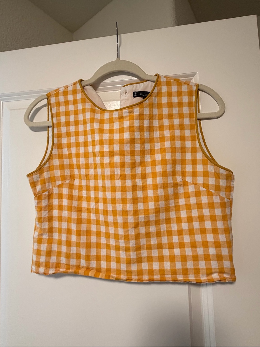 KJP Gingham Sleeveless Crop Top